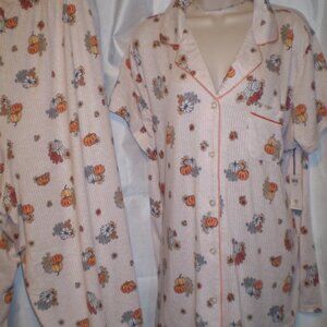 NWT$64 SUPER SOFT PUMPKIN LAURA ASHLEY PAJAMA SET SZ 1X